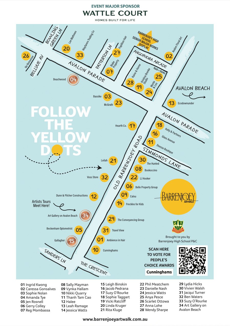 Barrenjoey Artwalk 2025 Map